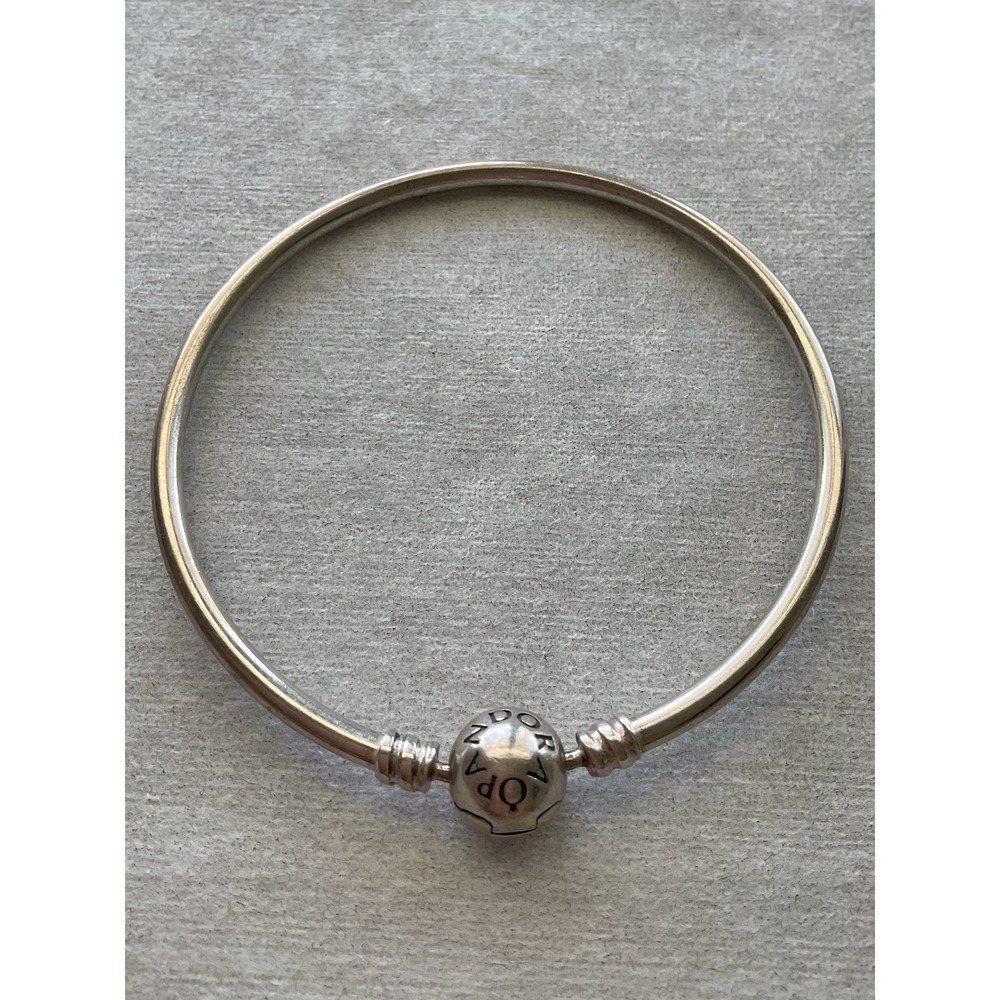 Pandora Moments Bangle Bracelet ALE 925 Sterling Silver Ball Clasp